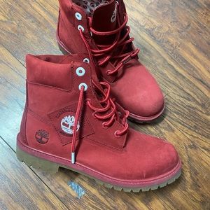 Red TimberLand Boots
